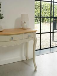 Rackhams Juliette French Dressing Table with Drawers and Crystal Handles - Champagne, Cream - thumbnail 2