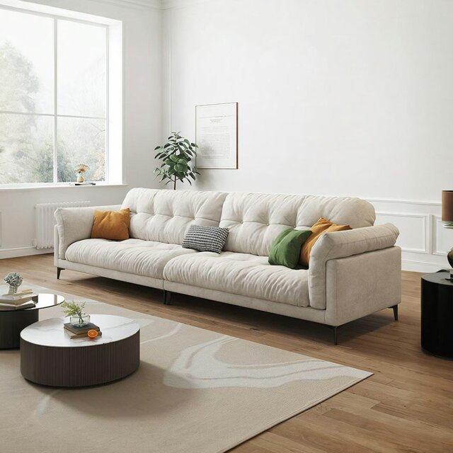 Rackhams Briar Two Seater, Three Seater, Four Seater Sofa, Velvet - Off White - Two Seater 240cm - image 1