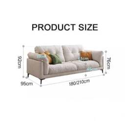 Rackhams Briar Two Seater, Three Seater, Four Seater Sofa, Velvet - Off White - Two Seater 240cm - thumbnail 6