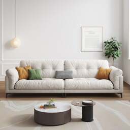 Rackhams Briar Two Seater, Three Seater, Four Seater Sofa, Velvet - Off White - Two Seater 240cm - thumbnail 3