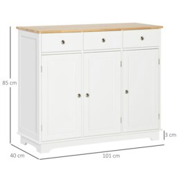 Rackhams Modern Sideboard Buffet Cabinet with Storage Cabinets and Drawers White - thumbnail 5