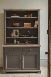 Rackhams Florence Display Cabinet with Height Adjustable Shelves and Cupboard - Sage Green - thumbnail 6