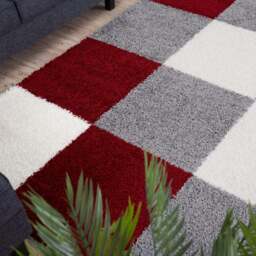 Rackhams Myshaggy Geometric Red Rug - 160X230 cm - thumbnail 6
