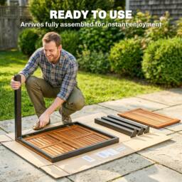 Rackhams Patio Dining Table Expandable 80-120 cm - 1 - 120 x 70 x 75 cm (expanded), 80 x 70 x 75 cm (retracted) - 70 cm - thumbnail 5