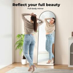 Rackhams 165X60CM Full Length Mirror Floor Standing Wall Mounted Mirror Home Decor - Black - thumbnail 6