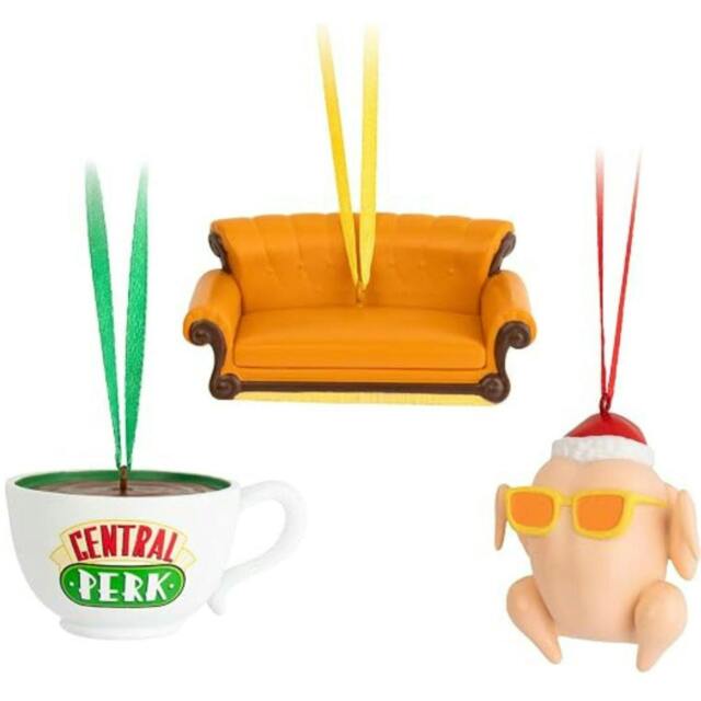 Rackhams Friends Turkey Sofa and Central Perk Mug Set of 3 Christmas Ornaments - Baubles - Multi - image 1