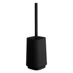 Rackhams Black Plastic Freestanding Square Toilet Brush and Holder