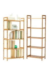 Rackhams 5 Tier Wood Audriel Bookcase - Brown - thumbnail 4