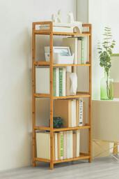 Rackhams 5 Tier Wood Audriel Bookcase - Brown