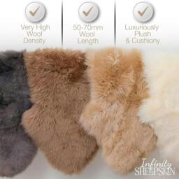 Rackhams Luxury Genuine Sheepskin  40x40cm Real Wool Single Sided Cushion - Brown - 40 x 40 cm - thumbnail 5
