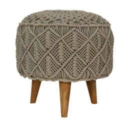 Rackhams Crotchet Grey Footstool