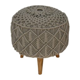 Rackhams Crotchet Grey Footstool - thumbnail 2