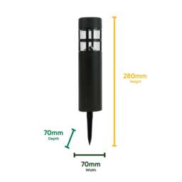 Rackhams Pack of 4 Solar Stake Lights – Pillar LED Pathway Lights - thumbnail 2