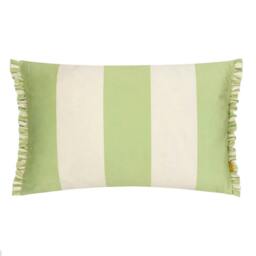 Rackhams Araya Velvet Striped Cushion Cover - Green - 30cm x 50cm - Green - 100% Polyester