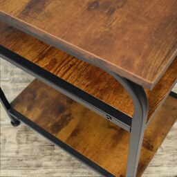 Rackhams 3 Tier Living Room Side Table Rustic Brown - thumbnail 5