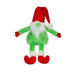 Rackhams 30cm Soft Green Fur Christmas Sitting Gronk Decoration with Dangly Legs - thumbnail 4