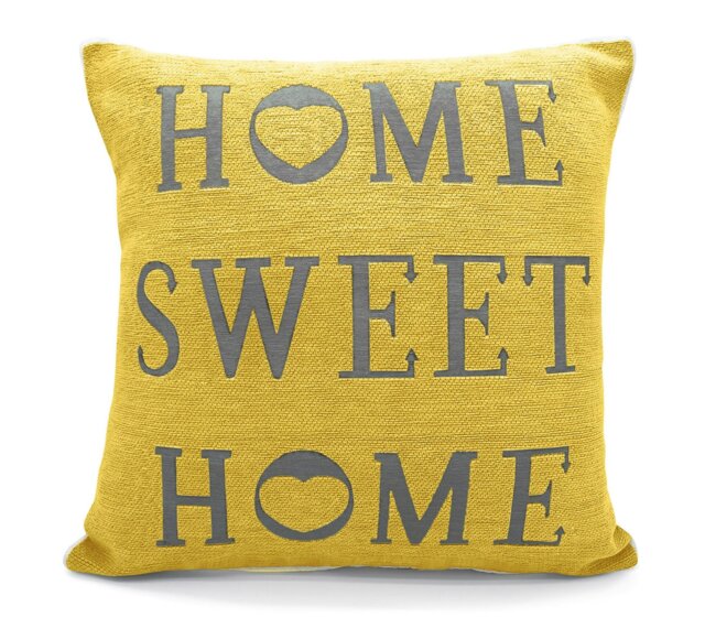 Rackhams Home Sweet Home Cushion - 43cm x 43cm - Ochre - image 1