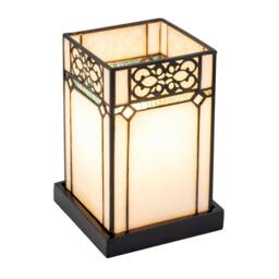 Rackhams 1920s Vintage Rectangular Tiffany Glass Table Lamp in Emerald Green - thumbnail 4