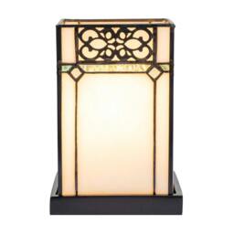 Rackhams 1920s Vintage Rectangular Tiffany Glass Table Lamp in Emerald Green - thumbnail 6