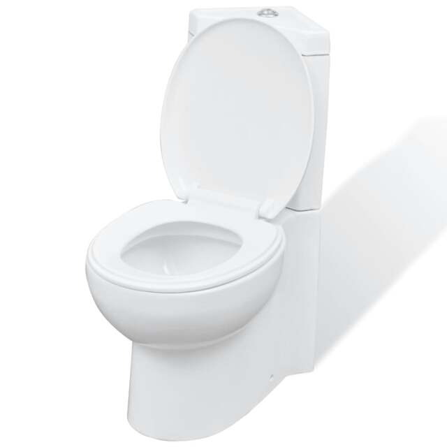 Rackhams WC Ceramic Toilet Bathroom Corner Toilet White