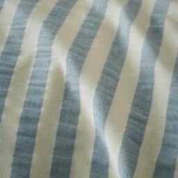 Rackhams Cotton Rich Woven Stripe Blue Duvet Cover Set - Single - thumbnail 5