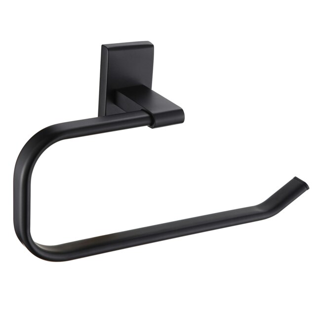 Rackhams Unity Black Stainless Steel Wall Mounted Towel Ring - image 1