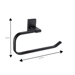 Rackhams Unity Black Stainless Steel Wall Mounted Towel Ring - thumbnail 2