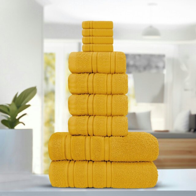 Rackhams Luxury Everyday 100% Cotton Towels - Super Absorbant and Soft - Yellow - Yellow - Jumbo Sheet