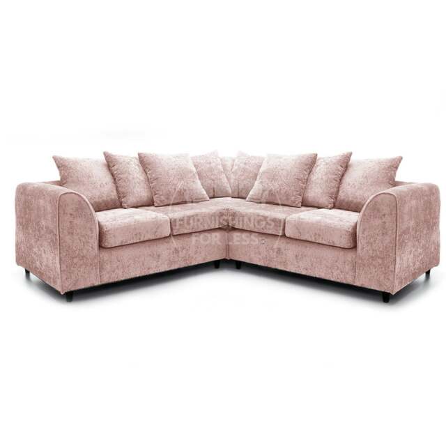 Rackhams Monaco Chenille Fabric 5 Seater Corner Sofa - Pink - image 1