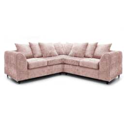 Rackhams Monaco Chenille Fabric 5 Seater Corner Sofa - Pink - thumbnail 1