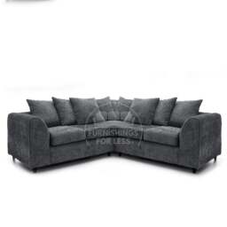 Rackhams Monaco Chenille Fabric 5 Seater Corner Sofa - Pink - thumbnail 2