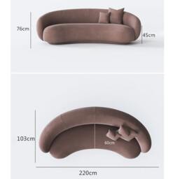Rackhams Romelia Three Seater Curved Sofa, Velvet - Others ( Contact Us ) - thumbnail 5