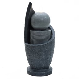 Rackhams Zen Cascading Outdoor Garden Water Feature Fountain with LED Lighting - Mains Powered