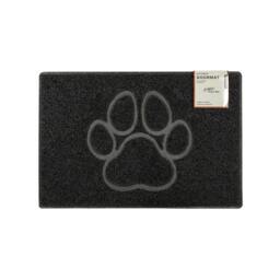 Rackhams Paw Small Embossed Doormat in Black - Black - Small - thumbnail 1