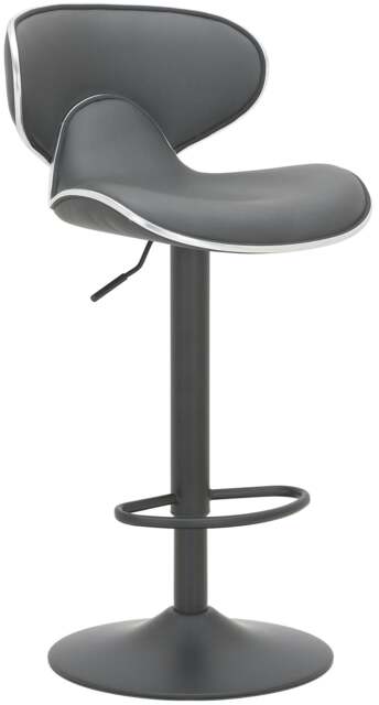 Rackhams Carcaso Single Kitchen Bar Stool, Matt Black Footrest, Adjustable Swivel Gas Lift, Breakfast Bar & Home Barstool, Charcoal Grey - image 1