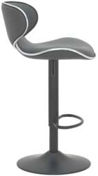 Rackhams Carcaso Single Kitchen Bar Stool, Matt Black Footrest, Adjustable Swivel Gas Lift, Breakfast Bar & Home Barstool, Charcoal Grey - thumbnail 2