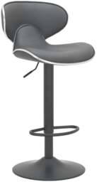 Rackhams Carcaso Single Kitchen Bar Stool, Matt Black Footrest, Adjustable Swivel Gas Lift, Breakfast Bar & Home Barstool, Charcoal Grey - thumbnail 1