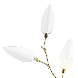 Rackhams Modern Birch Polished Brass Plated Wall Light Fixture with Clear Acrylic Leaves - thumbnail 4