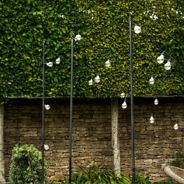 Rackhams Industrial Steel Festoon Lighting Pole - Raw Metal Finish - image 1