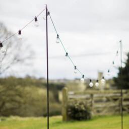Rackhams Industrial Steel Festoon Lighting Pole - Raw Metal Finish - thumbnail 2