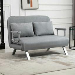 Rackhams Two-Seater Click-Clack Sofa Bed - Light Grey - thumbnail 2