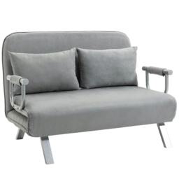 Rackhams Two-Seater Click-Clack Sofa Bed - Light Grey - thumbnail 1