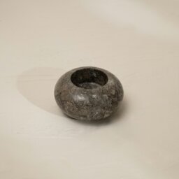 Rackhams Curved Tea Light Candle Holder In Black and beige Marble - Beige - thumbnail 5