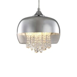 Rackhams Luna Pendant 21CM 1XE14 Designer Light Crafted From A Chrome Fitting And Glass Shades With Suspended Crystals - thumbnail 3