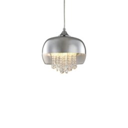 Rackhams Luna Pendant 21CM 1XE14 Designer Light Crafted From A Chrome Fitting And Glass Shades With Suspended Crystals - thumbnail 2