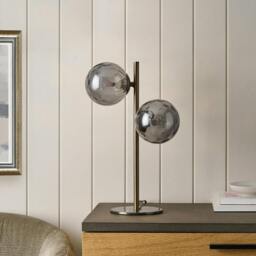 Rackhams Tamara 2-Light Antique Brass Table Lamp - thumbnail 2
