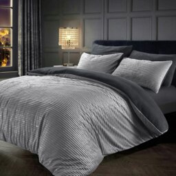 Rackhams Glitter Corduroy Teddy Fluffy and Warm Fleece Duvet Cover Set - Red - King - thumbnail 2