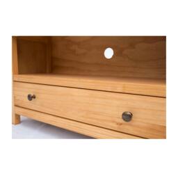 Rackhams Lugo Waxed 1 Drawer TV Cabinet Brass Knob - Light Brown - thumbnail 5