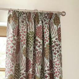 Rackhams Ophelia Jacquard Floral Pencil Pleat Curtains - Rednut - 117cm x 137cm - Rednut - 100% Polyester - thumbnail 3