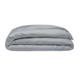 Rackhams Sateen Duvet Cover - Platinum Grey - Single - Platinum Grey - 100% Cotton - thumbnail 1